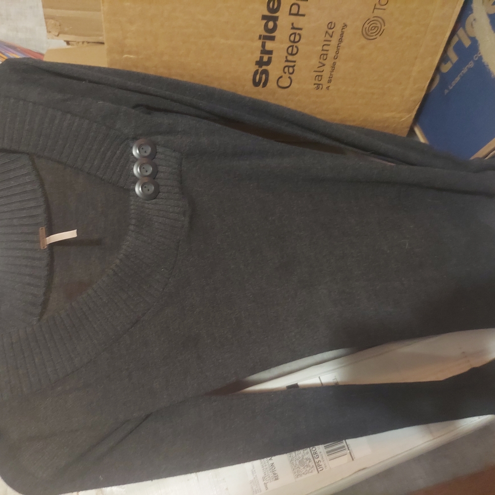 Poof! Gray Sweatshirt V-Neck Top